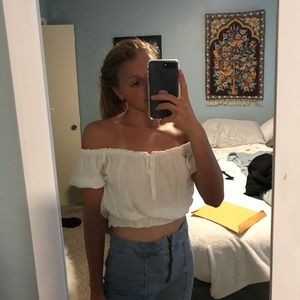 White off the shoulder blouse